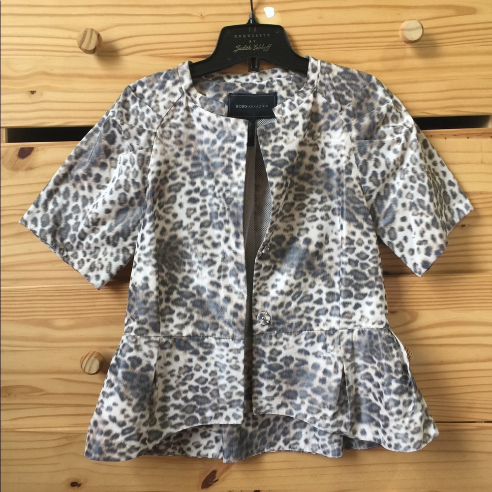 BCBGMAXAZRIA Leopard Print Dress Jacket Size S